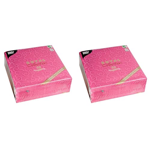 50 Stück Premium Qualität Bettwäsche Gefühl Servietten ROYAL Collection 1/4-Falz 40 cm x 40 cm pink fuchsia Fuss (Packung mit 2) von PAPSTAR