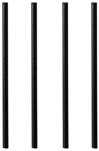 500 Cocktail Trinkhalme, Papier"pure" Ø, 7 mm · 15 cm schwarz von PAPSTAR