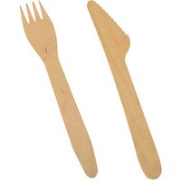 PAPSTAR Einweg-Besteckset pure, Holz, 250 Set von PAPSTAR