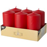 6 STARPAK Stumpenkerze rot von STARPAK