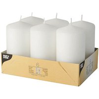 6 STARPAK Stumpenkerze weiß von STARPAK