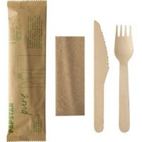 Besteckset pure 88229 Holz Papierbeutel 50 St./Pack. - Papstar von PAPSTAR