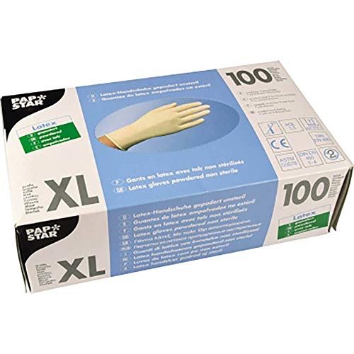 Handschuh Latex gepudert natur XL unsteril 100 St VE=1 von PAPSTAR
