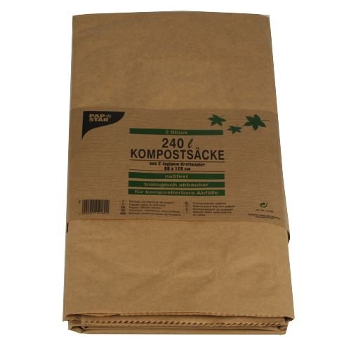 Kompostsäcke, 2-lagiges Kraftpapier 240 l 115 cm x 80 cm x 30 cm braun von PAPSTAR