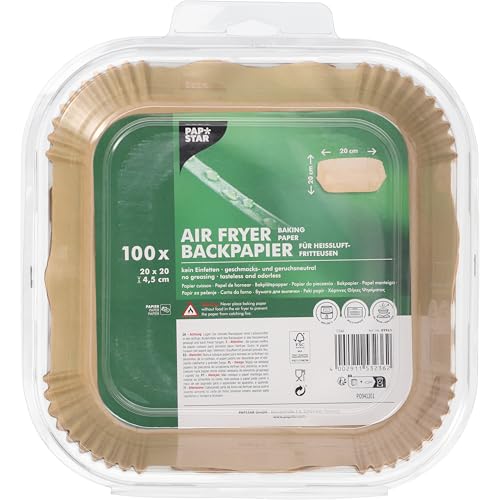 PAPSTAR, 100 Backpapiere 20 cm x 20 cm x 4,5 cm braun für Heißluftfritteusen PAPSTAR, 100 Backpapiere 20 cm x 20 cm x 4,5 cm braun für Heißluftfritteusen von PAPSTAR