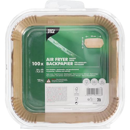 PAPSTAR, 100 Backpapiere 23 cm x 23 cm x 4,5 cm braun für Heißluftfritteusen PAPSTAR, 100 Backpapiere 23 cm x 23 cm x 4,5 cm braun für Heißluftfritteusen von PAPSTAR