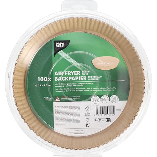 PAPSTAR, 100 Backpapiere Ø 23 cm · 4,5 cm braun für Heißluftfritteusen PAPSTAR, 100 Backpapiere Ø 23 cm · 4,5 cm braun für Heißluftfritteusen von PAPSTAR