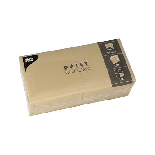PAPSTAR, 150 Servietten "DAILY Collection" 1/4-Falz 24 cm x 24 cm sand PAPSTAR, 150 Servietten "DAILY Collection" 1/4-Falz 24 cm x 24 cm sand von PAPSTAR