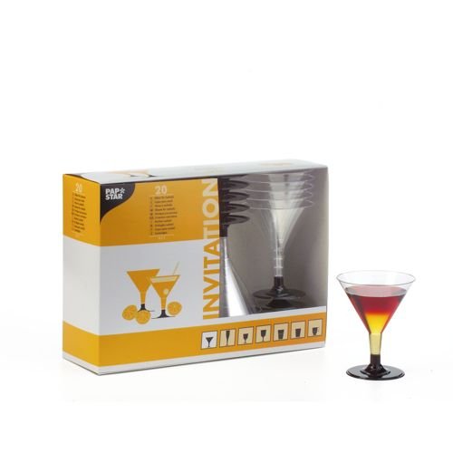 PAPSTAR, Stiel-Gläser für Cocktails, Polysytrol 0,1 l Ø 9 cm, 11 cm glasklar, 20 stück, von PAPSTAR