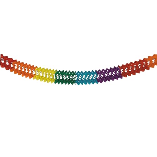 PAPSTAR 1 Karton = 10xGirlande, Papier Ø 16 cm · 6 m Regenbogen schwer entflammbar 19036 von PAPSTAR