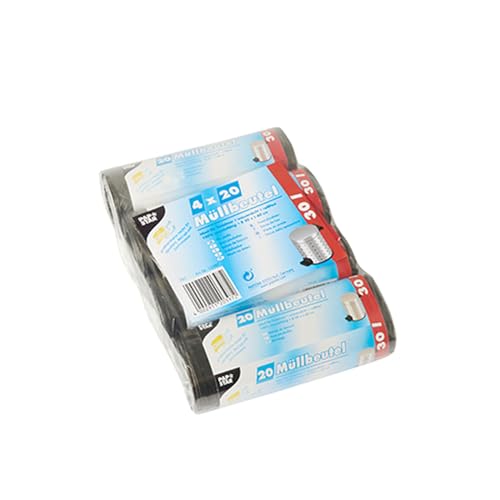 PAPSTAR 1 Karton = 5x80 Müllbeutel, LDPE 30 l 60 cm x 50 cm grau von PAPSTAR