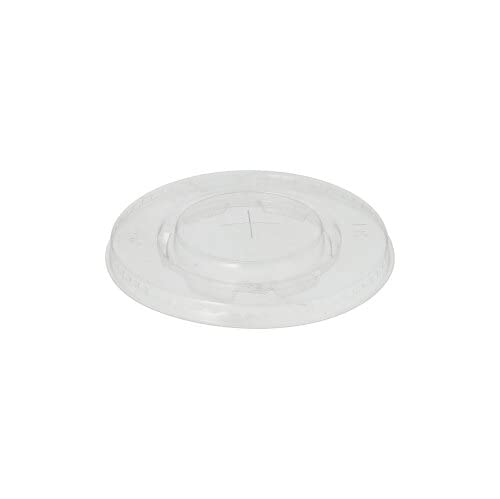 PAPSTAR 100 Deckel, PLA Pure rund Ø 9,5 cm glasklar mit Kreuzschlitz, Sie erhalten 100 Stück von PAPSTAR