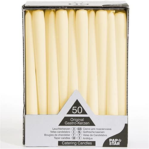 PAPSTAR 100 Leuchterkerzen Ø 2,2 cm 25 cm Champagner von PAPSTAR