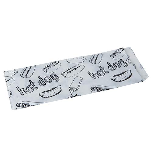 PAPSTAR 1000 Stück Hot Dog - Tüten (Weiß mit Aufschrift / 21 x 8,5 cm) von PAPSTAR