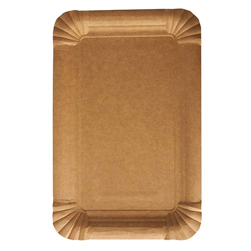 PAPSTAR 1000 Teller, Pappe Pure eckig 13 cm x 20 cm braun von PAPSTAR