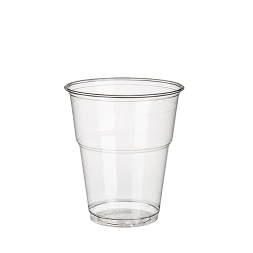 PAPSTAR 1120 Kaltgetränkebecher, PLA Pure 0,3 l Ø 9,5 cm 11 cm glasklar Plastik mit Schaumrand von PAPSTAR