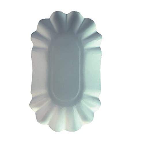 PAPSTAR 11273 250 Schalen Pappe pure oval, 10.5 x 17.5 x 3 cm, weiß von PAPSTAR