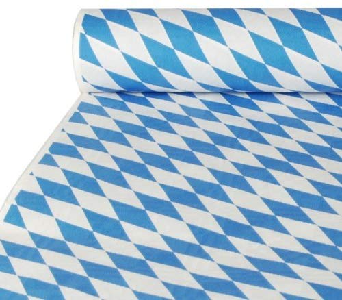 PAPSTAR 12543 Damast-Tischtuch"Bayrisch Blau", auf Rolle (100 cm x 10 m | 4er Pack) von PAPSTAR