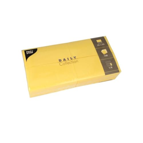 PAPSTAR 150 Servietten 'Daily Collection' 1/8-Falz 32 cm x 32 cm gelb PAPSTAR 150 Servietten 'Daily Collection' 1/8-Falz 32 cm x 32 cm gelb von PAPSTAR