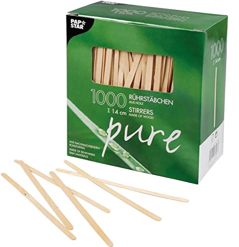 PAPSTAR 16696 Rührstäbchen, Holz Pure, 14 x 5 mm, 10-er Pack PAPSTAR 16696 Rührstäbchen, Holz Pure, 14 x 5 mm, 10-er Pack von PAPSTAR