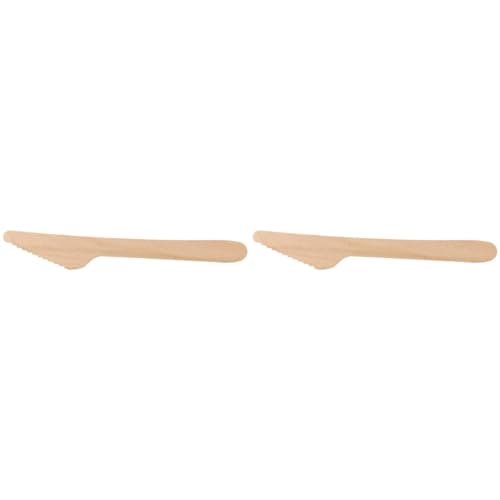 PAPSTAR 18200 Messer, Holz Pure 16,5 cm. EinwegMesser, Holz. Menge: 100 St (Packung mit 2) von PAPSTAR