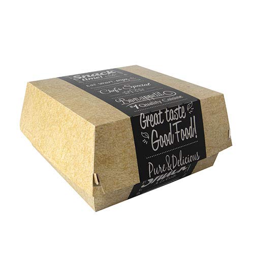 PAPSTAR 200 Burgerboxen, Pappe Pure 9 cm x 15,5 cm x 15,5 cm Good Food XXL von PAPSTAR