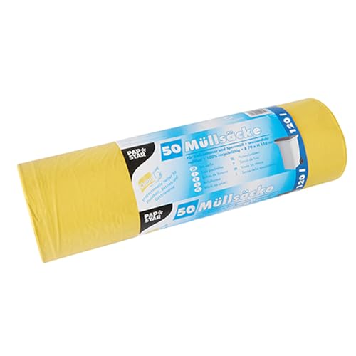 PAPSTAR 200 Müllsäcke, LDPE 120 l 110x70cm gelb PAPSTAR 200 Müllsäcke, LDPE 120 l 110x70cm gelb von PAPSTAR