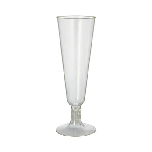 PAPSTAR 240 Stiel-Gläser für Sekt, PLA 'Pure' 0,1 l glasklar mit glasklarem Fuß Einweg Sektgläser Bio von PAPSTAR