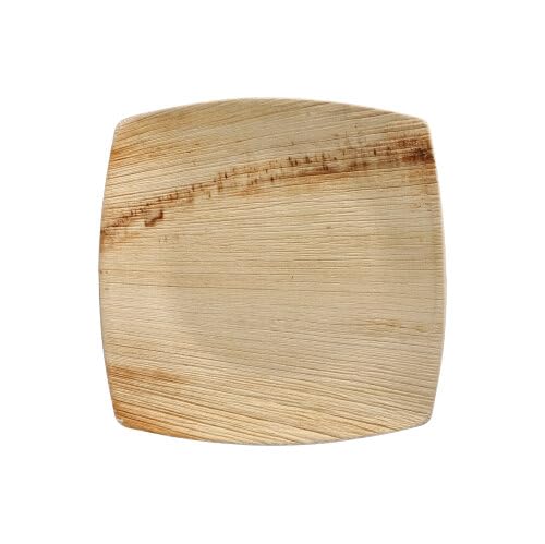 PAPSTAR 25 Teller, Palmblatt Pure 15 cm x 15 cm Natur Quadrato von PAPSTAR