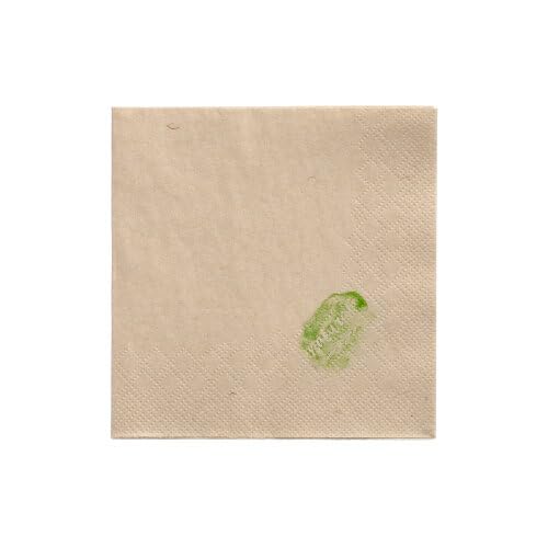 PAPSTAR 250 Servietten, 2-lagig 1/4-Falz 24 cm x 24 cm natur ungebleicht (89153, 250 Stück) von PAPSTAR