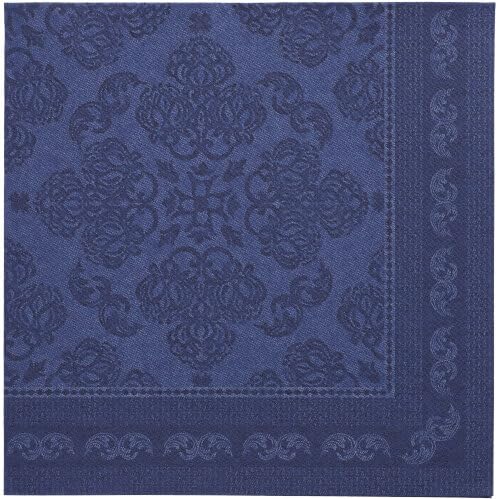 PAPSTAR 250 Servietten "ROYAL Collection" 1/4-Falz 40 cm x 40 cm dunkelblau "Arabesque" (89275, 5x50 Stück) von PAPSTAR