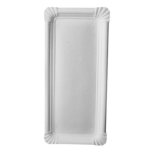 PAPSTAR 250 Teller, Pappe Pure eckig 11 cm x 24 cm Weiss von PAPSTAR
