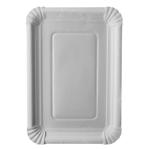 PAPSTAR 250 Teller, Pappe Pure eckig 18 cm x 26 cm Weiss von PAPSTAR
