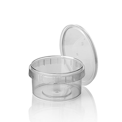 PAPSTAR 40 Feinkostbecher, PP 480 ml Ø 11,8 cm · 7 cm transparent mit Originalitätsverschluss, Sie erhalten 7 Packungen á 40 Stück (insgesamt 280 Stück) von PAPSTAR