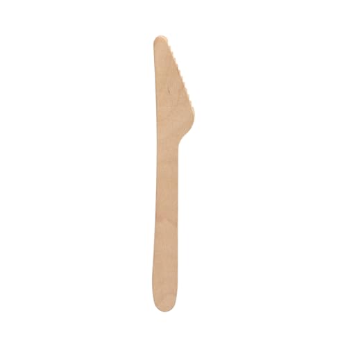 PAPSTAR 400 Messer Holzbesteck Holz Pure 16,5cm (81190) von PAPSTAR