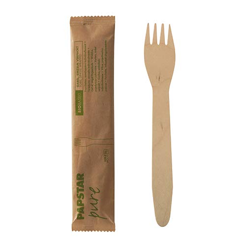 PAPSTAR 50 Gabeln, Holz Pure 15,5 cm einzeln verpackt in Papierbeutel PAPSTAR 50 Gabeln, Holz Pure 15,5 cm einzeln verpackt in Papierbeutel von PAPSTAR