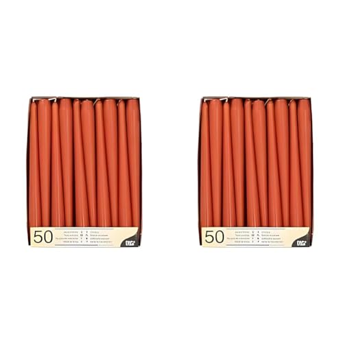 PAPSTAR 50 Leuchterkerzen Ø 2,2 cm · 25 cm rost (Packung mit 2) von PAPSTAR