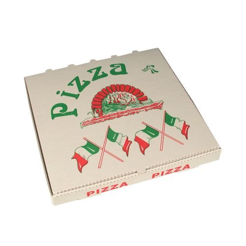 PAPSTAR 50 Pizzakartons, Cellulose eckig 33 cm x 33 cm x 4 cm Italienische Flagge, Sie erhalten 1 Packung, Packungsinhalt: 50 Stück von PAPSTAR