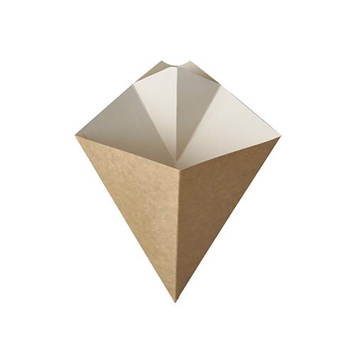 PAPSTAR 500 Pommes-Frites-Spitztüten mit Dip-Ecke, Pappe Pure 19,5 cm x 16,5 cm braun/Weiss Füllinhalt 100 g PAPSTAR 500 Pommes-Frites-Spitztüten mit Dip-Ecke, Pappe Pure 19,5 cm x 16,5 cm braun/Weiss Füllinhalt 100 g von PAPSTAR