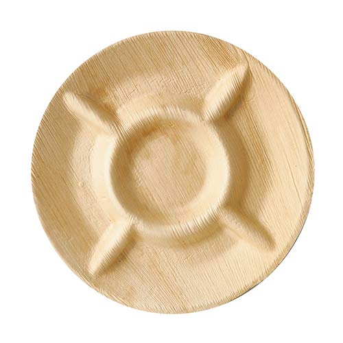PAPSTAR 6 Teller, Palmblatt Pure 5-geteilt Ø 24,5 cm · 2 cm von PAPSTAR