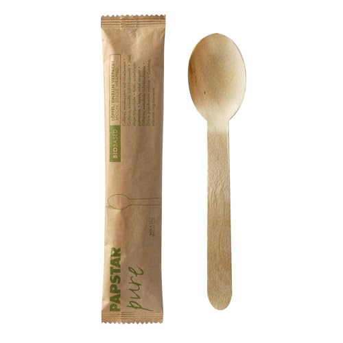 PAPSTAR 88007 50 Löffel, Holz"pure" 16 cm natur einzeln verpackt in Papierbeutel >>Im Karton 500 Stück PAPSTAR 88007 50 Löffel, Holz"pure" 16 cm natur einzeln verpackt in Papierbeutel >>Im Karton 500 Stück von PAPSTAR