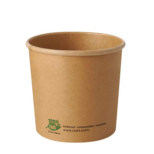 PAPSTAR 88062 25 Suppenbecher, Pappe"pure" rund 760 ml Ø 11,5 cm · 11 cm braun"100% Fair" >>Im Karton 500 Stück von PAPSTAR