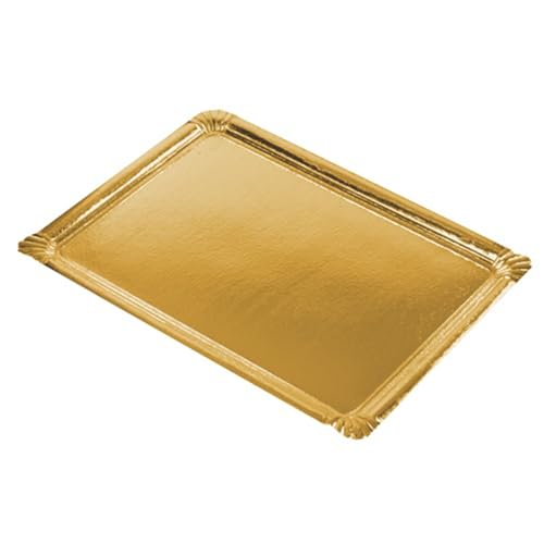PAPSTAR 90 Servierplatten, PE-beschichtet eckig 34x45,5cm Gold von PAPSTAR