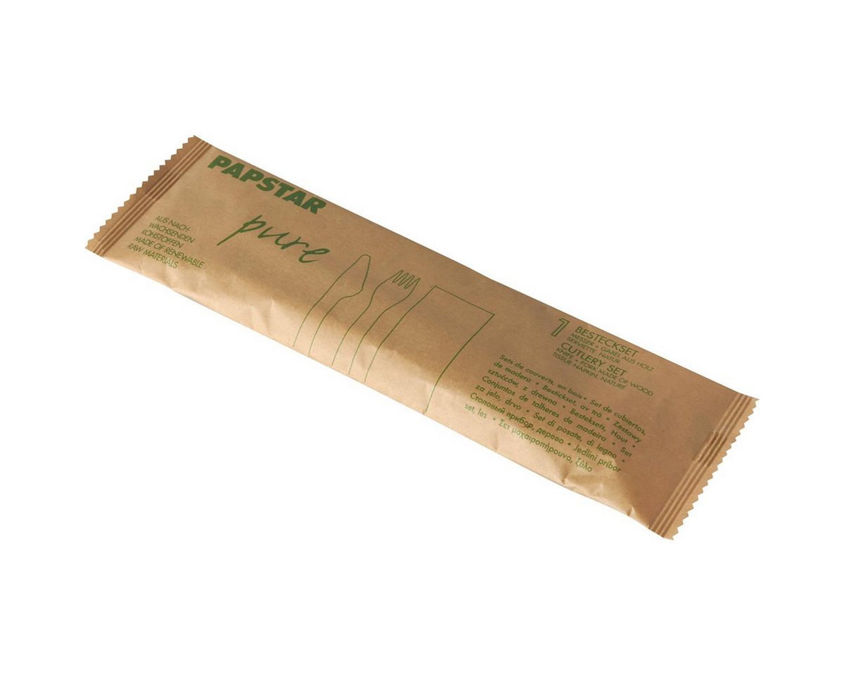 PAPSTAR Besteck-Set Besteckset Holz "pure" - 50 Sets Messer Gabel Serviette in Papierbeute PAPSTAR Besteck-Set Besteckset Holz "pure" - 50 Sets Messer Gabel Serviette in Papierbeute von PAPSTAR
