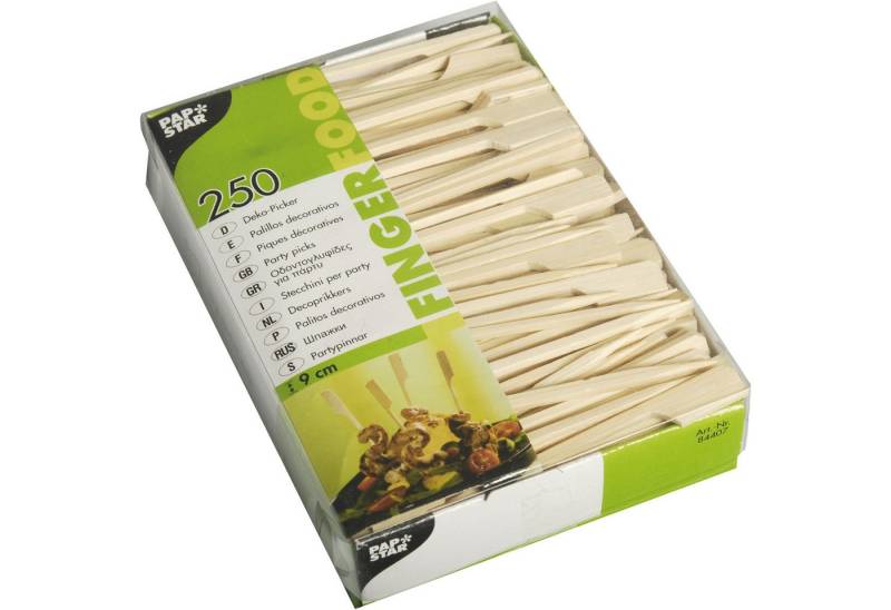 PAPSTAR Besteck-Set Spieß Golf 84407 9cm braun 250St./Pack., Bambus von PAPSTAR