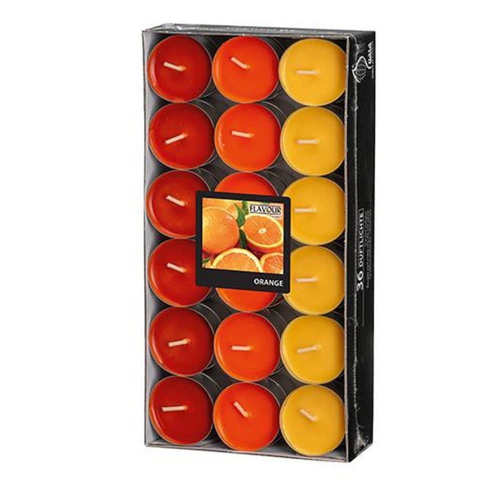 PAPSTAR Duftkerze 36 Duftlichte Ø 38 mm · 17 mm orange - Orange Ton in Ton"" von PAPSTAR