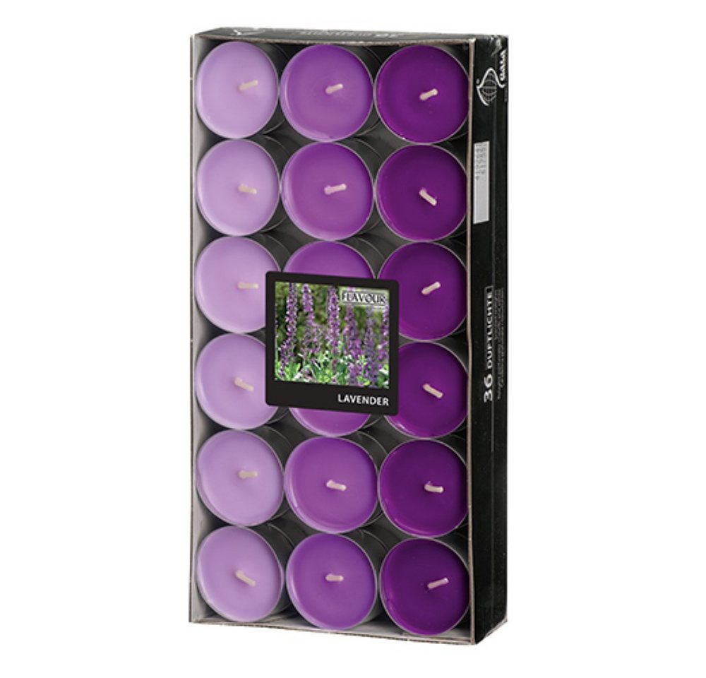 PAPSTAR Duftkerze 36 Duftlichte Ø 38 mm · 17 mm violett - Lavender "Ton in Ton" von PAPSTAR