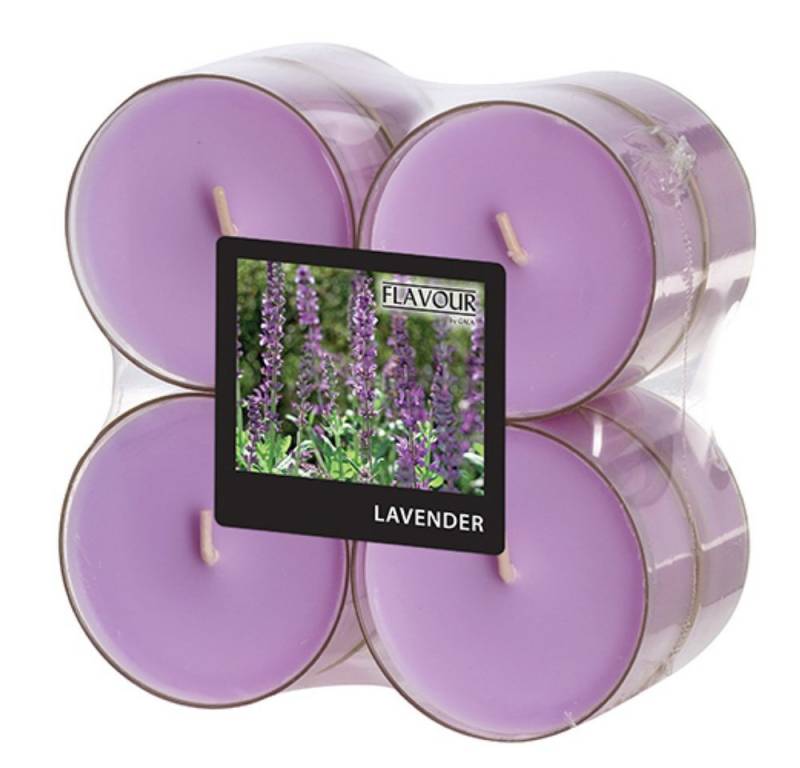 PAPSTAR Duftkerze 8 Maxi Duftlichte Ø 59 mm · 24 mm violett - Lavender von PAPSTAR