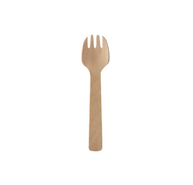 PAPSTAR Einwegbesteck-Set 100 Gabeln, Holz "pure" 10 cm von PAPSTAR
