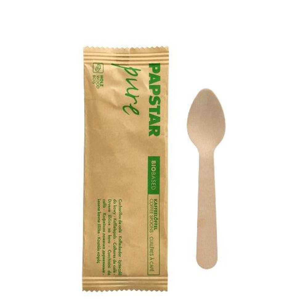 PAPSTAR Einwegbesteck-Set 50 Kaffeelöffel, Holz "pure" 11 cm einzeln verpackt in Papierbeutel PAPSTAR Einwegbesteck-Set 50 Kaffeelöffel, Holz "pure" 11 cm einzeln verpackt in Papierbeutel von PAPSTAR